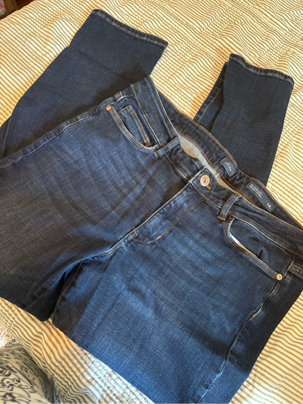 J. Jill Dark Blue Cropped Straight Jeans